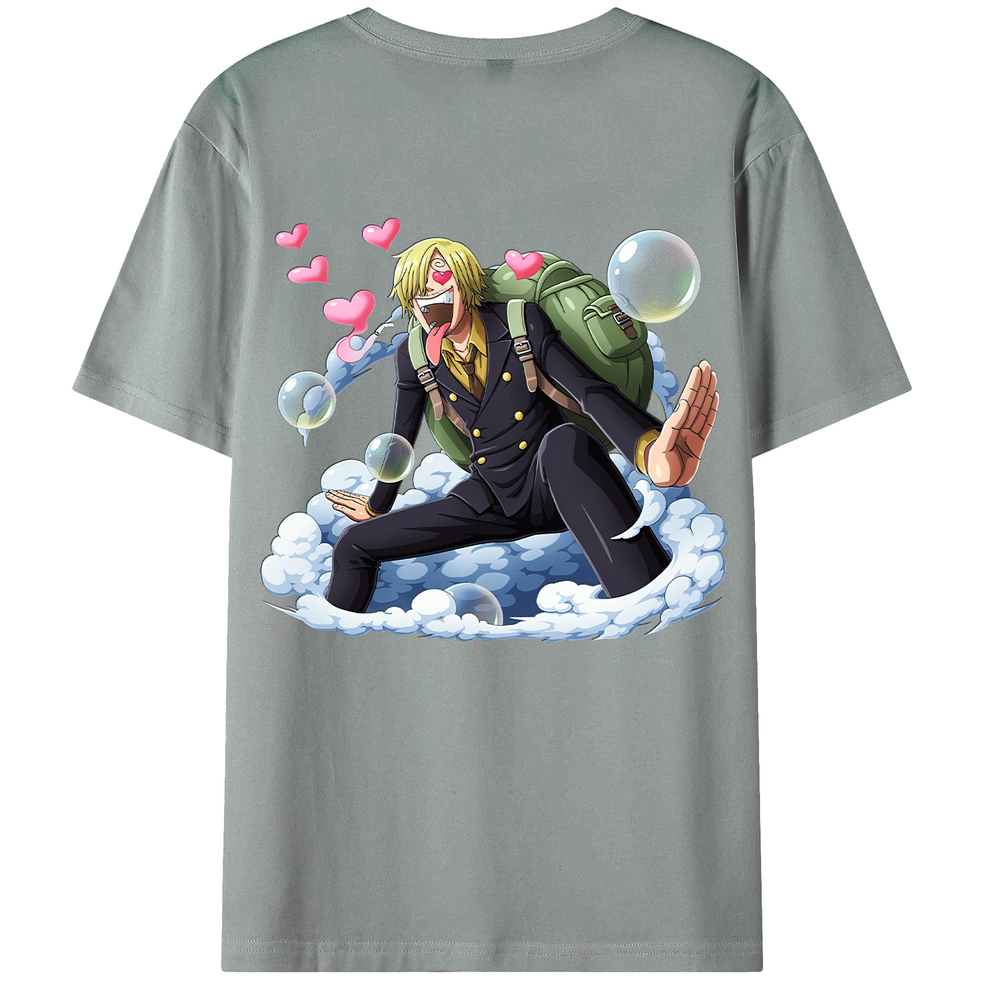 （画像用） ワンピース サンジ ONE PIECE Sanji 綿100％ メンズ半袖Tシャツ（バックプリント） 通気性